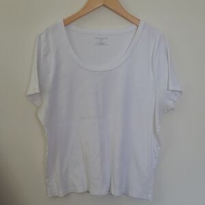 Talbots Women's Classic White Short Sleeve Tee